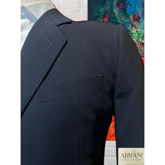 Armani Collezioni 42R 32x30 Dark Navy Blue Designer 2-Piece Suit Set - Picture 5 of 16